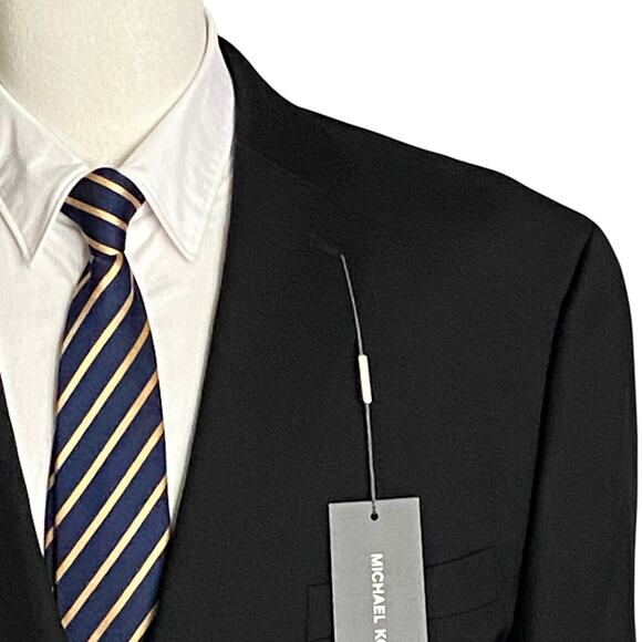 Michael Kors Suit Jacket Men's 50L Modern Fit Airsoft Stretch Solid Black NEW - Picture 5 of 10